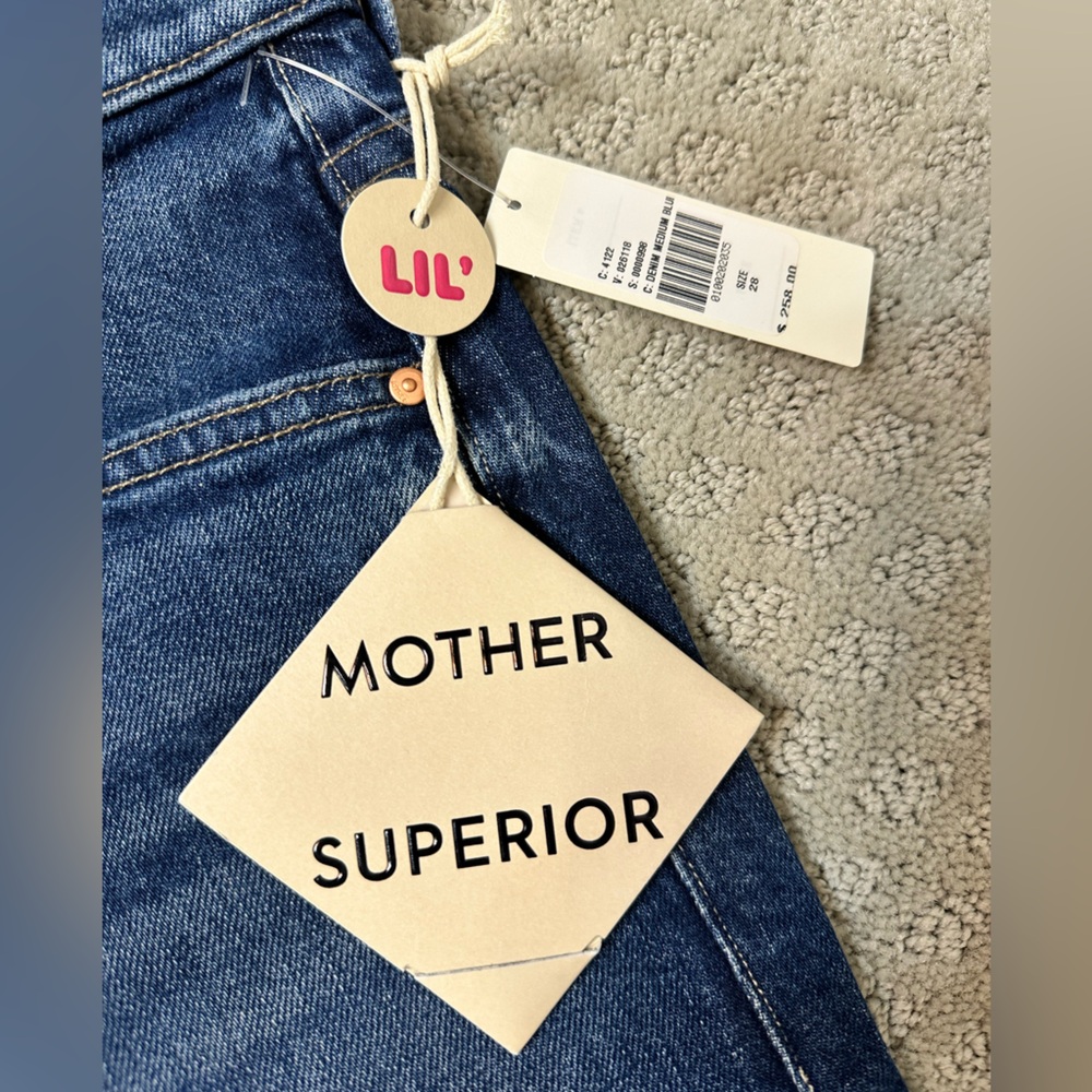NWT Sz 28 Mother Lil The Tomcat Roller Skimp in Perfectly Imperfect wide leg - Picture 10 of 15